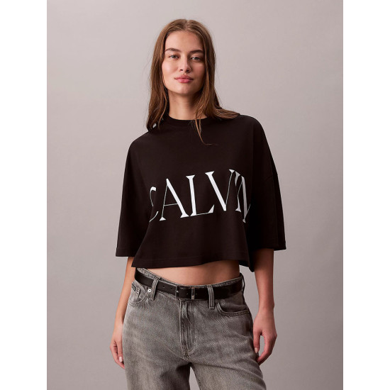 Calvin Klein Γυναικεία κοντομάνικη μπλούζα Cropped Graphic Logo T-shirt